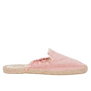 Soludos Orange & White Rust Canva Espadrille Mules Size 10 US